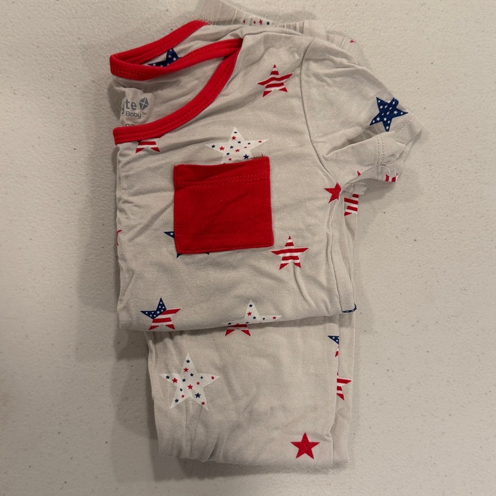 Kyte Baby Red, Blue & White Star-Print Kids Pajama Set 2T